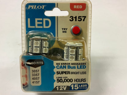 Pilot IL-3157R-15 LED Turn Tail Light Bulb, Red, 2 PC, (3057,3357, 4057, 4157)