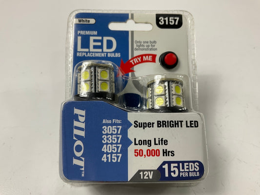 Pilot IL-3157W-15 White LED Turn / Tail Light Bulbs (3057,3357,4057,4157) 12V