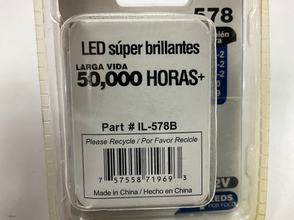 (2) Pilot Automotive IL-578B 12V Blue LED Dome Light Bulb