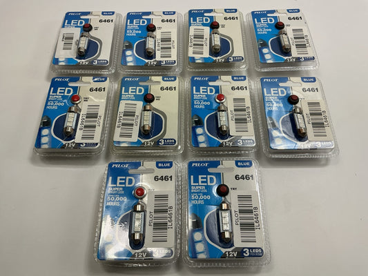 (10) Pilot IL-6461B Blue LED Light Bulb # 6461  50,000HRS  6461B