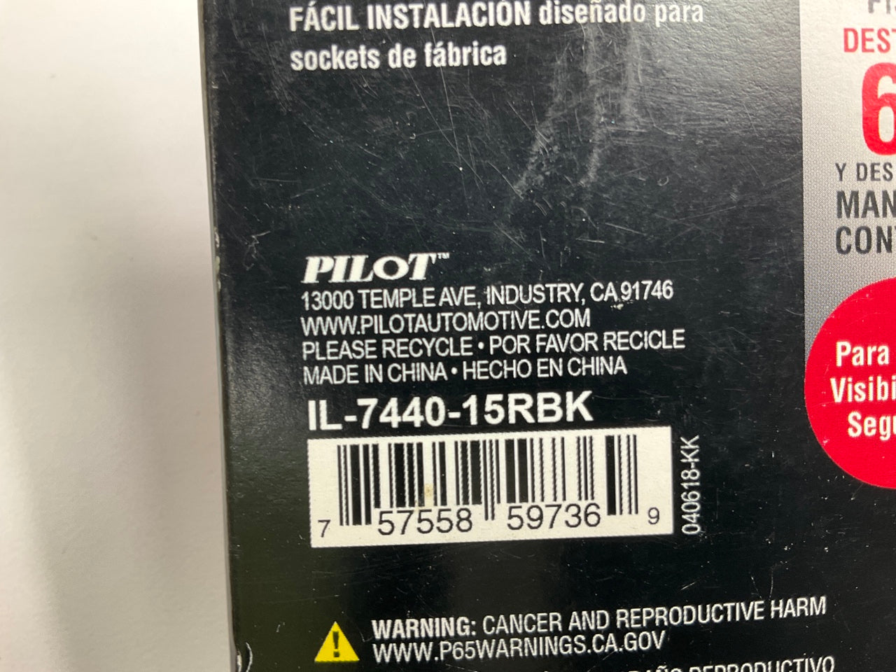 Pilot IL-7440-15RBK RED LED Flashing Brake Lamp Light Bulb 7440 - 2 PACK