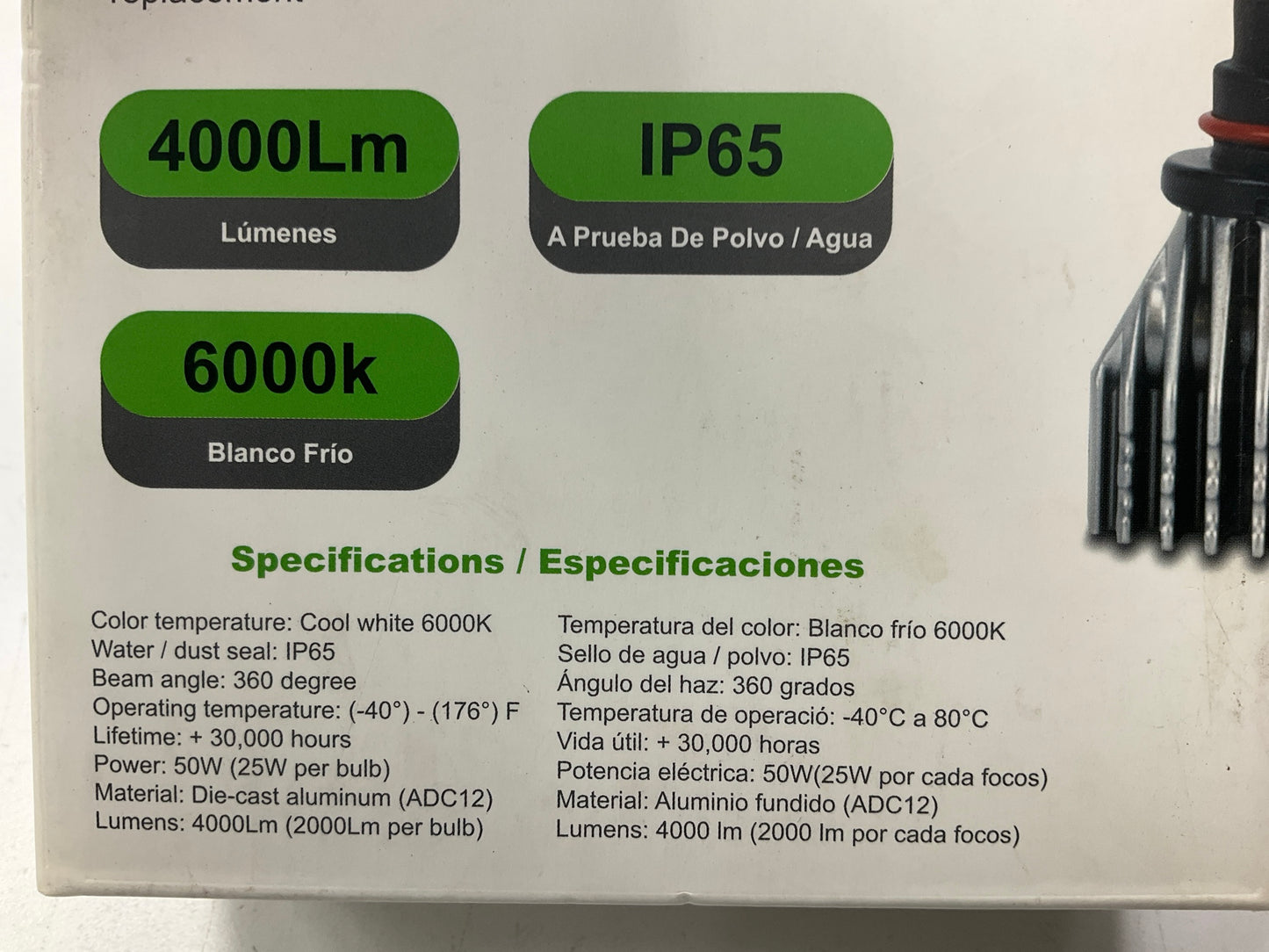 Pilot IL-HB3 LED Fog Light Bulb, For HB3 / HB4 Applications, 2PC / 6000K