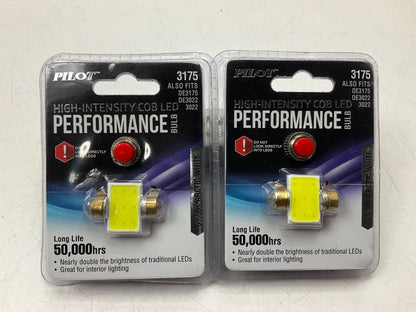 2 Pilot ILC-3175AW Arctic White High Intensity LED COB Light Bulb For 3175, 3022