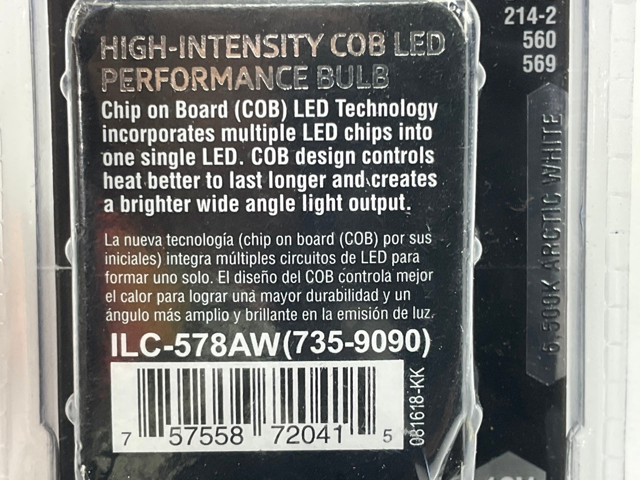 (2) Pilot ILC578AW High Intensity COB LED Light Bulbs, Replaces # 578 Bulb, 12V