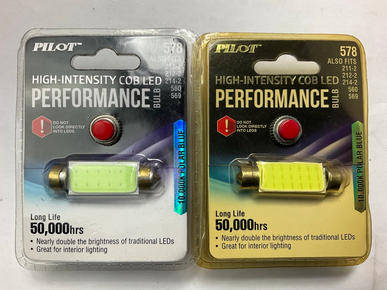 (2) Pilot ILC-578PB High Intensity COB LED Interior Light Bulbs # 578