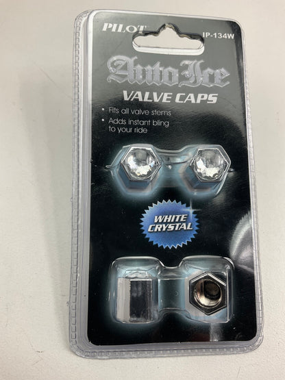 Pilot IP-134W Chrome Crystal Wheel Valve Stem Caps
