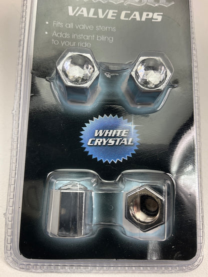 Pilot IP-134W Chrome Crystal Wheel Valve Stem Caps