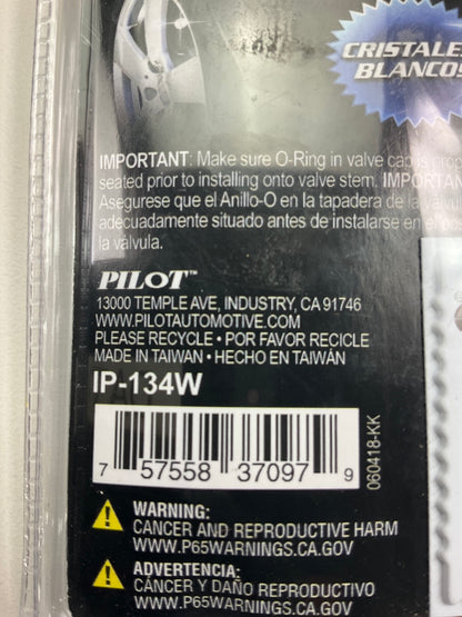 Pilot IP-134W Chrome Crystal Wheel Valve Stem Caps