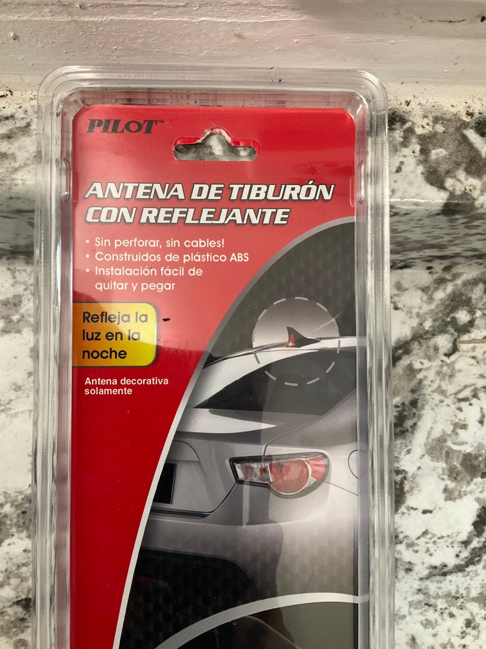 Pilot Automotive IP-2206 DECORATIVE Shark Fin Antenna With Red Safety Reflector