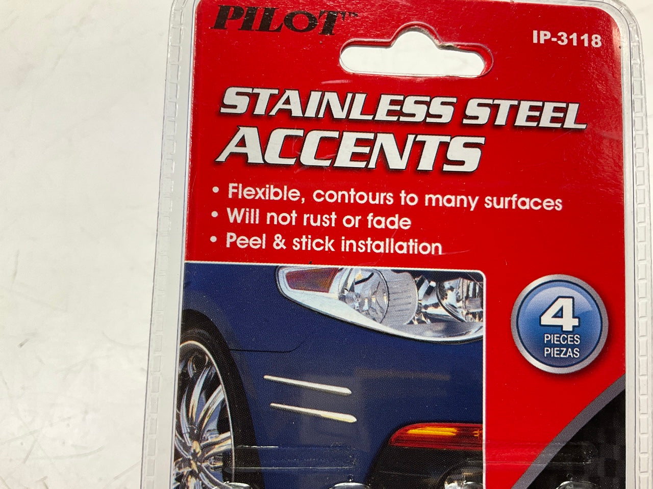 Pilot IP-3118 Universal Polished Stainless Steel Bumper Trims, 4pc. Kit