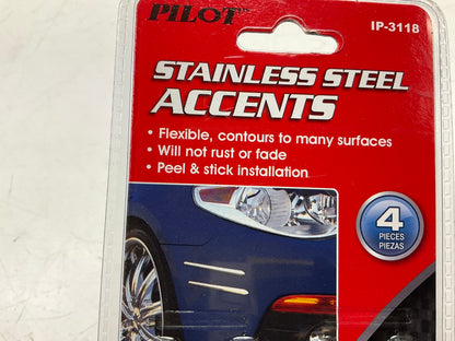 Pilot IP-3118 Universal Polished Stainless Steel Bumper Trims, 4pc. Kit