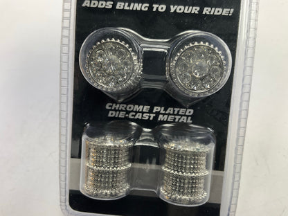 Pilot IP-351 - Silver Auto Ice Wheel Valve Stem Caps, One Set Of 4