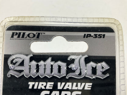 Pilot IP-351 - Silver Auto Ice Wheel Valve Stem Caps, One Set Of 4