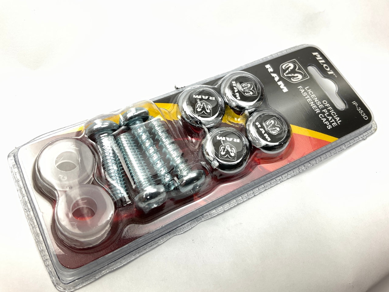 Pilot IP-353D Logo License Plate Fastener Caps For RAM