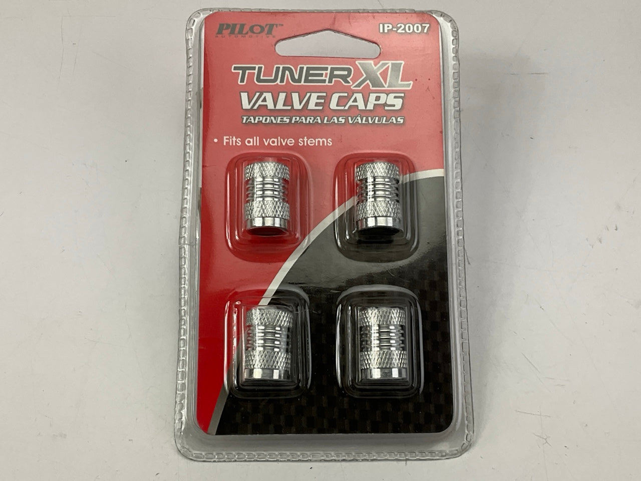 Pilot IP2007 Anodized Aluminum Tire Valve Cap, Silver - Set Of 4