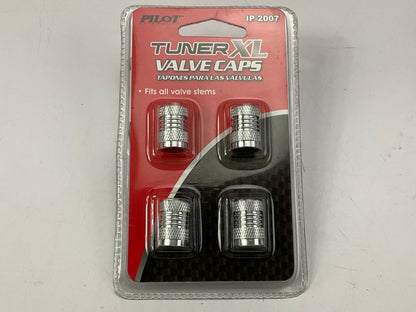 Pilot IP2007 Anodized Aluminum Tire Valve Cap, Silver - Set Of 4
