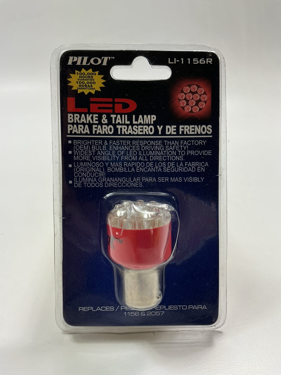 Pilot LED Light Bulb Replaces 1156 2057 Brake Tail Corner Turn Signal Lamp - Red