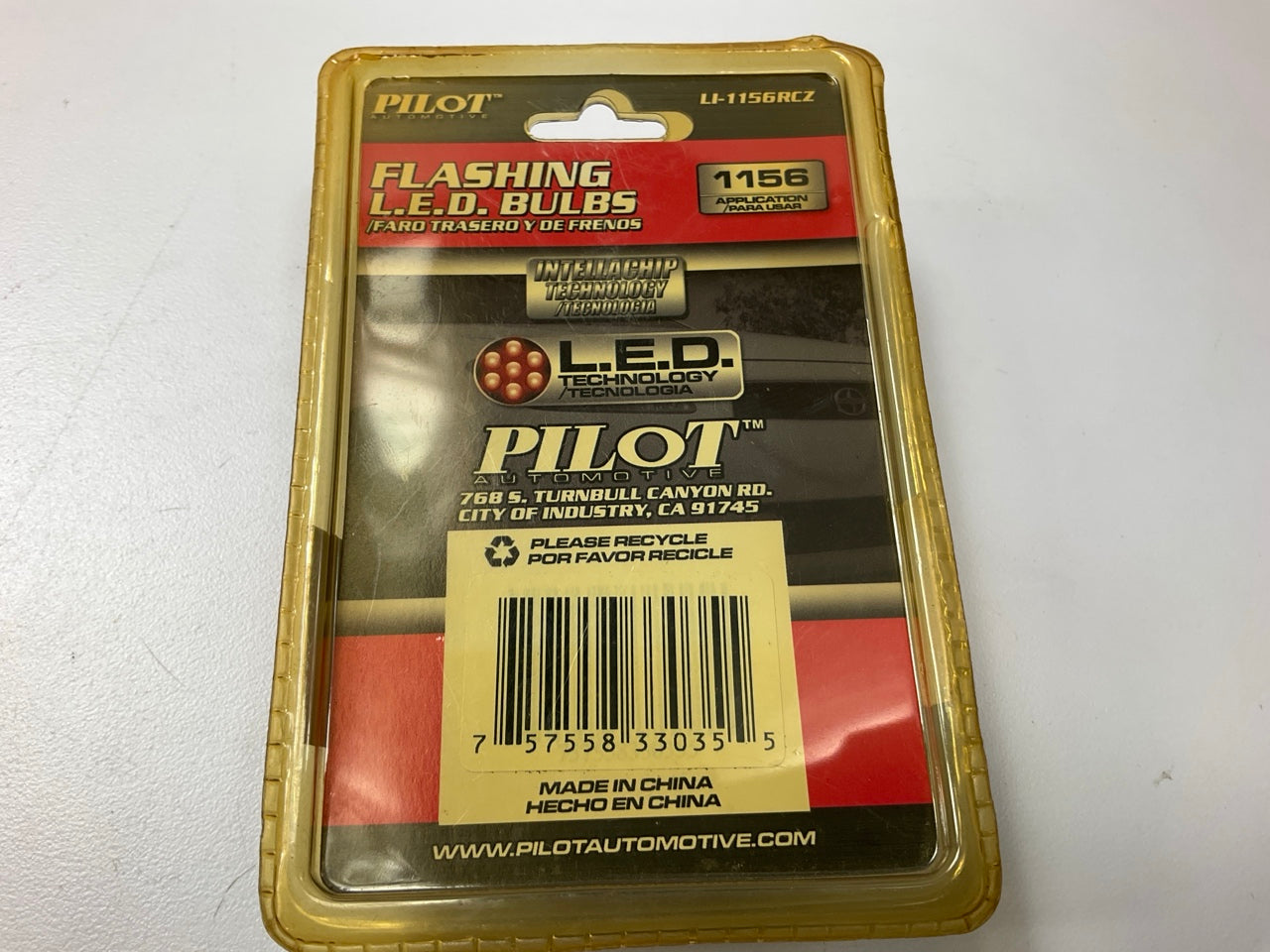 Pilot LI-1156RCZ Flashing Red LED Brake Lamp Light Bulb, 1156 - 2 PACK