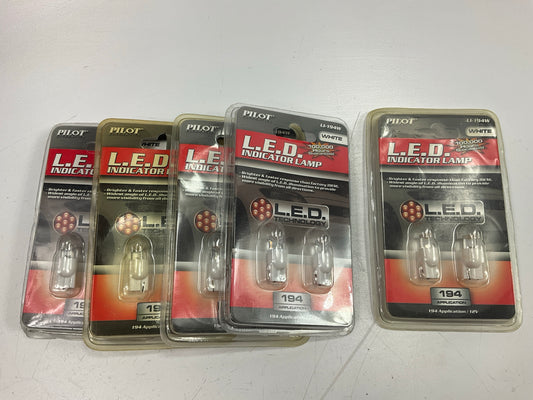 10 Bulbs Total - Pilot LI194W SUPER BRIGHT # 194 WHITE LED Light Bulb