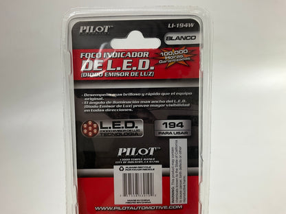 Pilot LI194W SUPER BRIGHT # 194 WHITE LED Light Bulbs, Pair