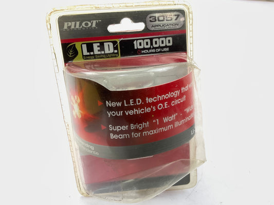 Pilot LI-3057RC Red LED Light Bulb Wide Angle, Replaces 3057 100,000 HRS