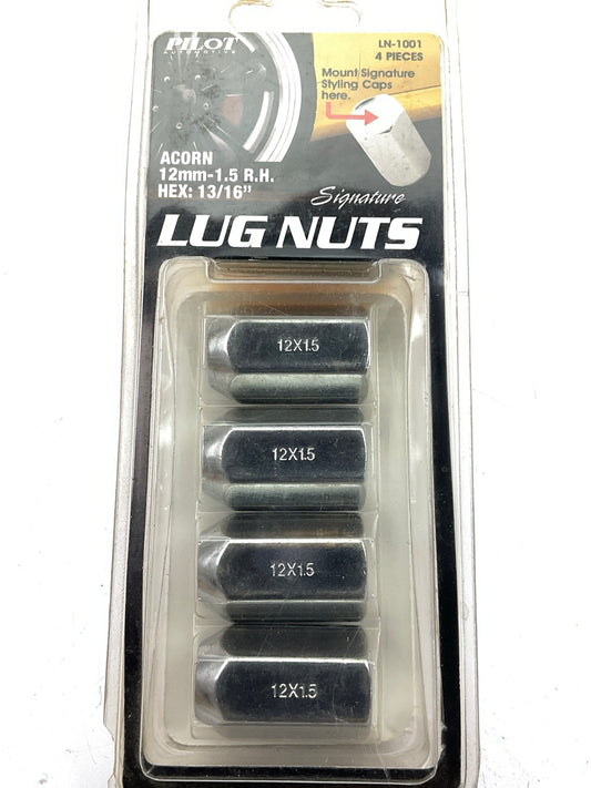 (4) Pilot LN-1001 Acorn Lug Nuts 12mm-1.5 RH 13/16'' Hex