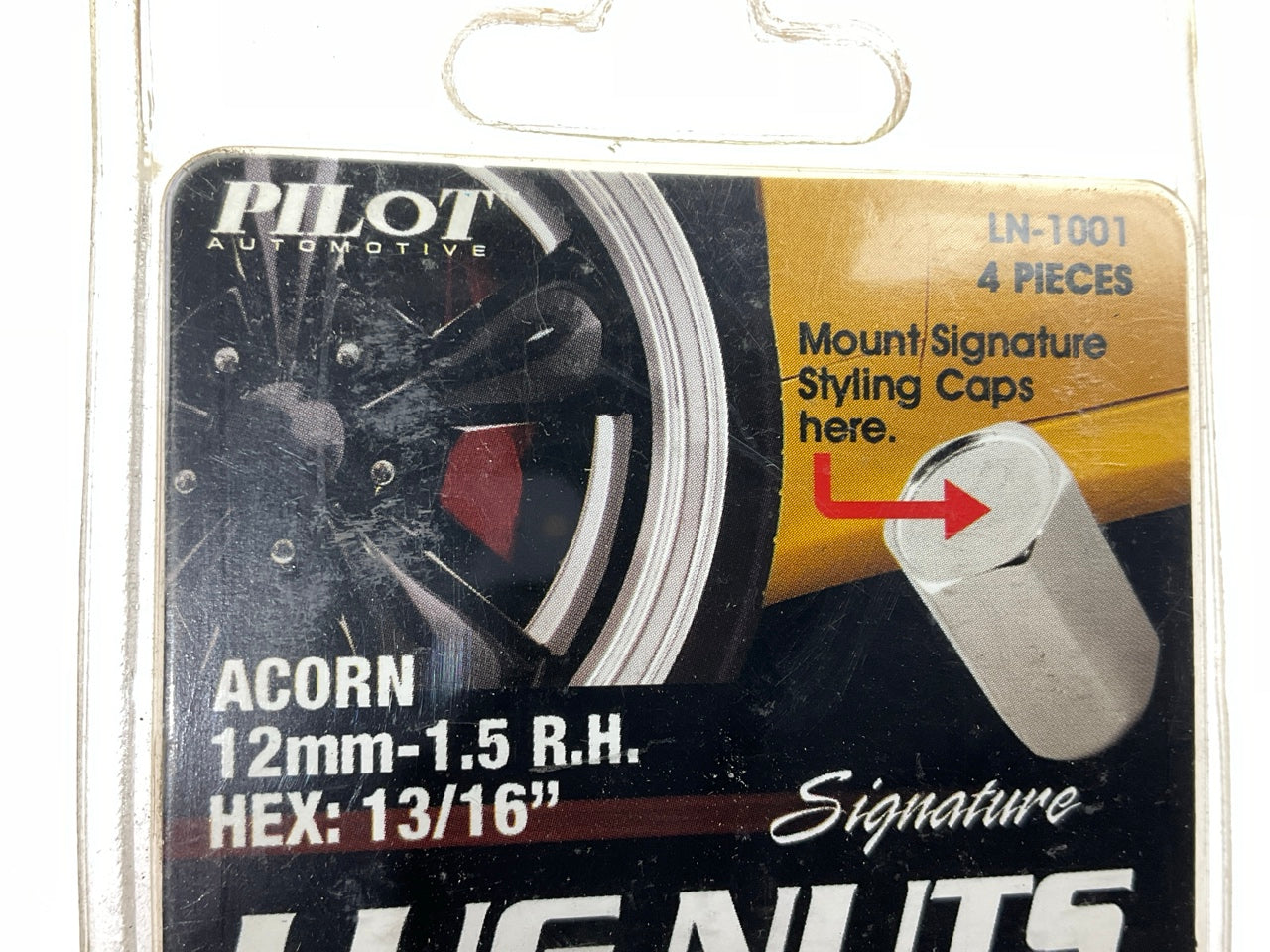 (4) Pilot LN-1001 Acorn Lug Nuts 12mm-1.5 RH 13/16'' Hex