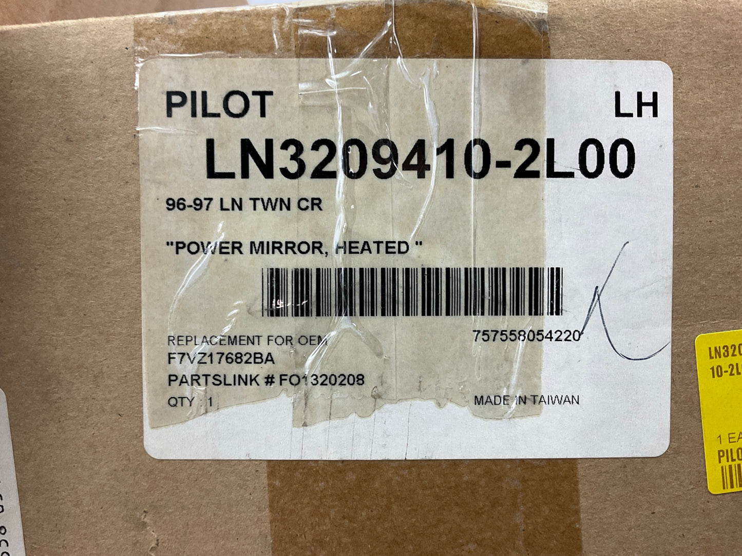 Pilot LN3209410-2L00 Left Power Mirror Heated Glass - 1996-1997 Lincoln Town Car
