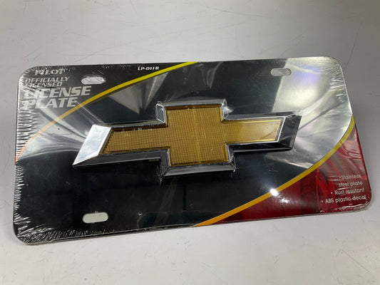 Pilot LP-011B Chrome 3D License Plate With Chevrolet Bowtie Logo Type 2