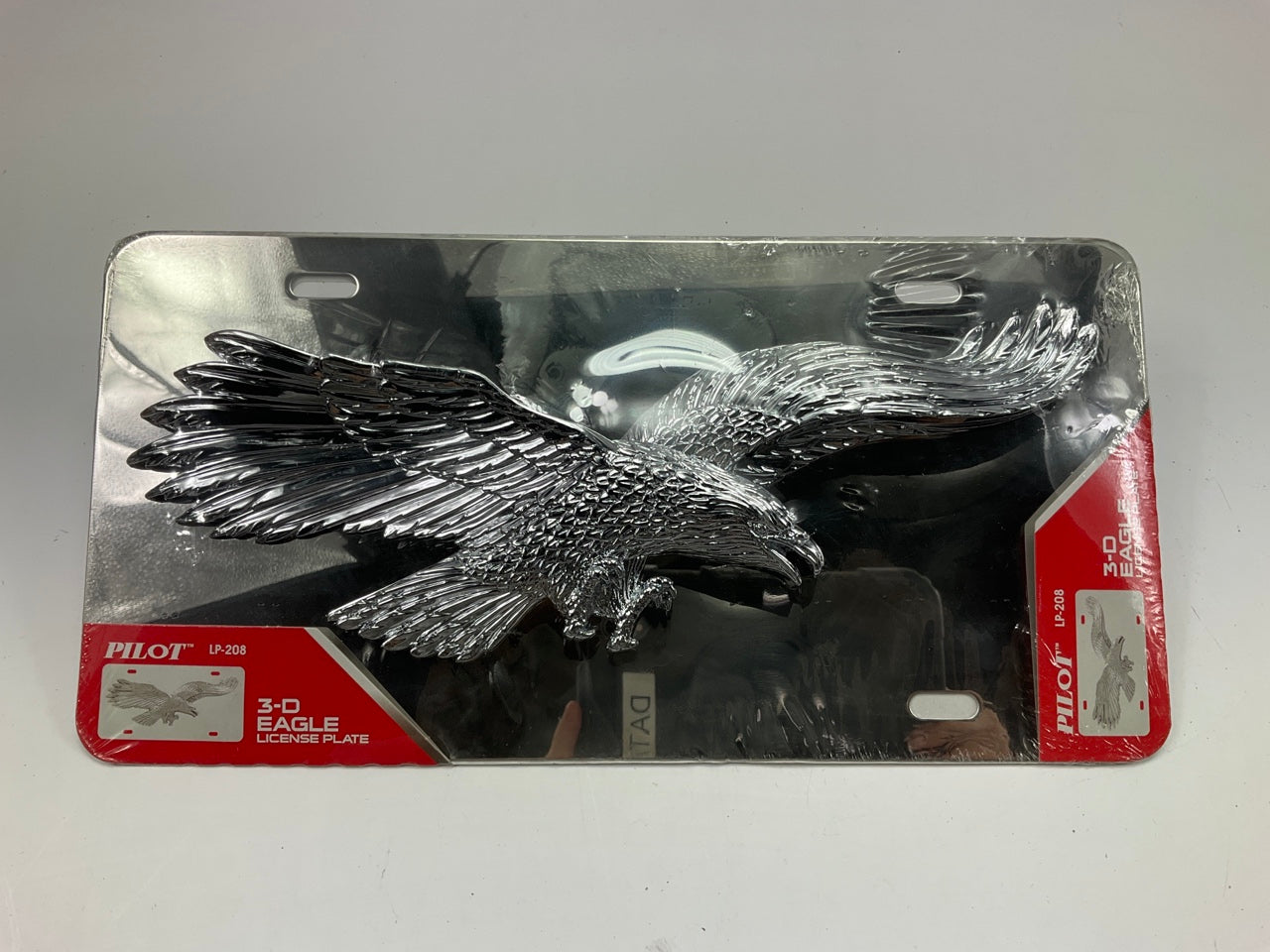 Pilot LP-208 Stainless Steel 3-D Eagle License Plate