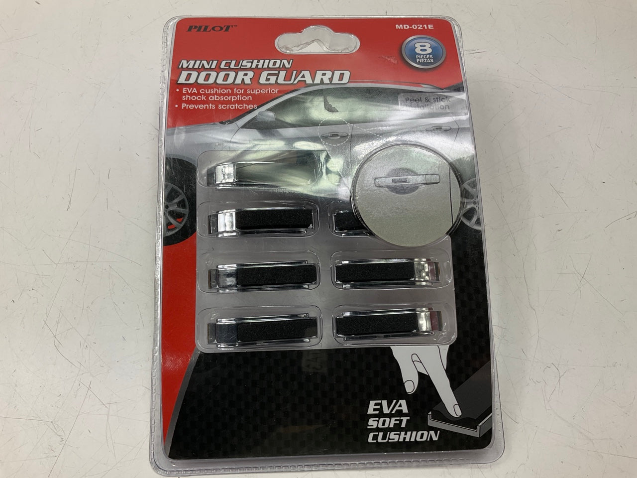 Pilot MD-021E Door Guards, Prevents Scratches, Soft Cushion, Black/Chrome, 8PC