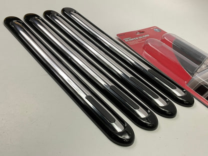 Pilot MD-026E Universal Black / Chrome Hidden Bumper Guards Set, 4PC