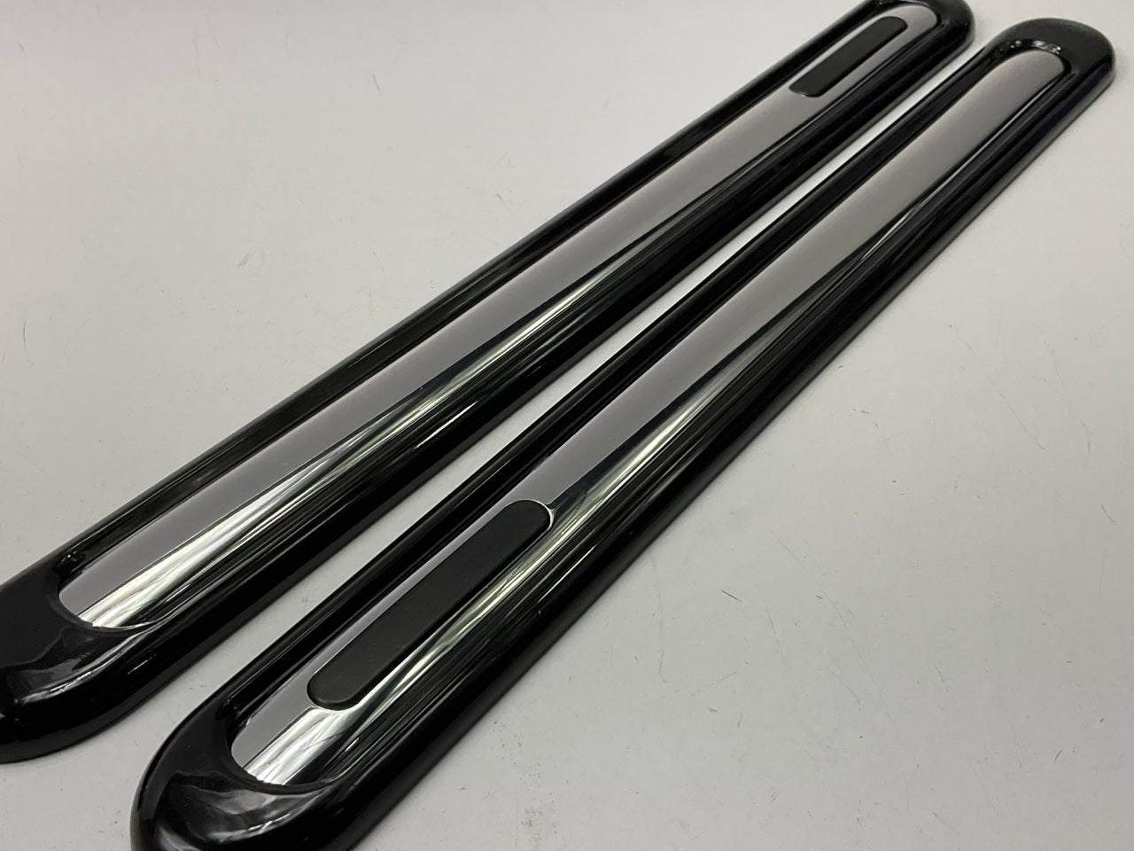 Pilot MD-026E Universal Black / Chrome Hidden Bumper Guards Set, 4PC
