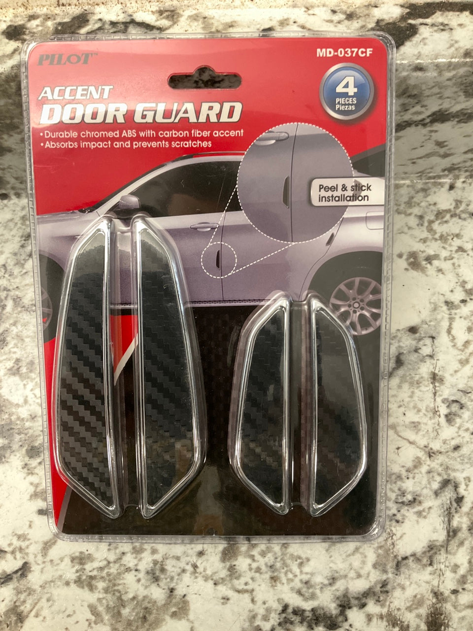 Pilot MD-037CF Universal 4-piece Carbon Fiber Style Door Guard Accent Stickers