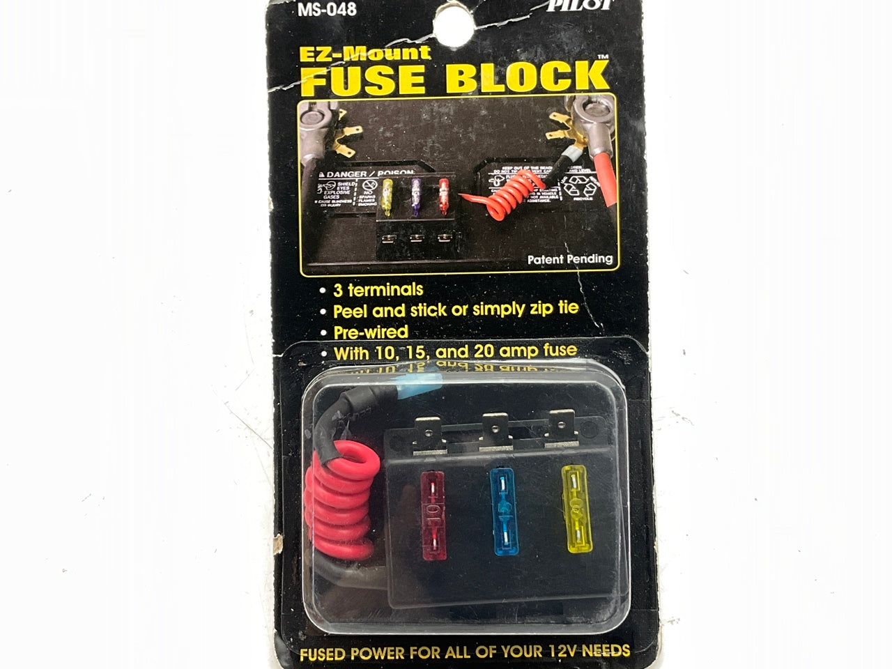 Pilot MS-048 Quick Connect Fuse Block, 10/15/20 AMP, 12V