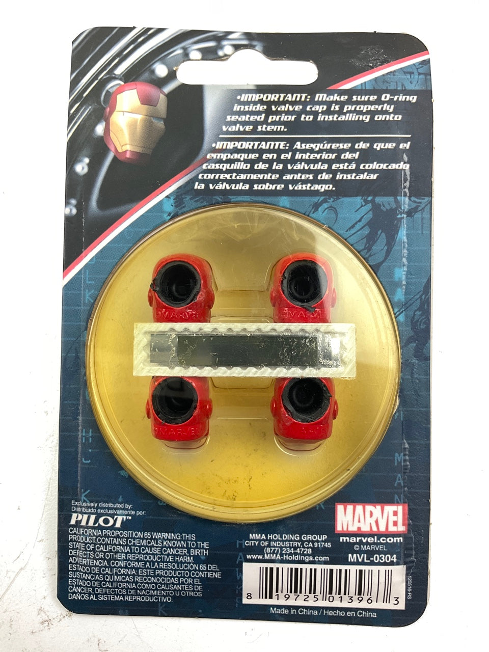 Pilot MVL-0304 Iron Man Wheel Valve Stem Caps