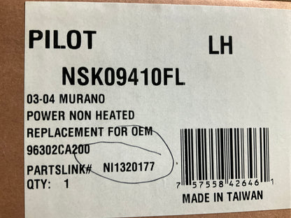 Pilot NSK09410AL Left NON-HEATED Power Mirror For 2003-2004 Nissan Murano