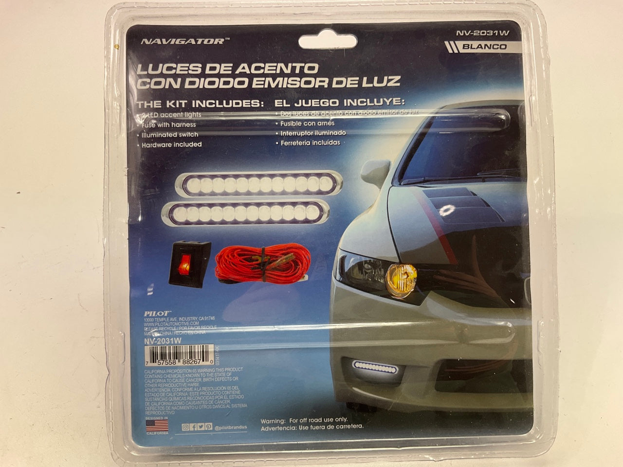 Pilot NV-2031W Ultra Slim Curved Single Row 6'' LED Daytime Running Lamp Lights