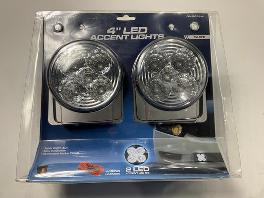 Pilot NV-2038W Navigator 4'' Round Flood Beam LED Lamp Driving Light Kit