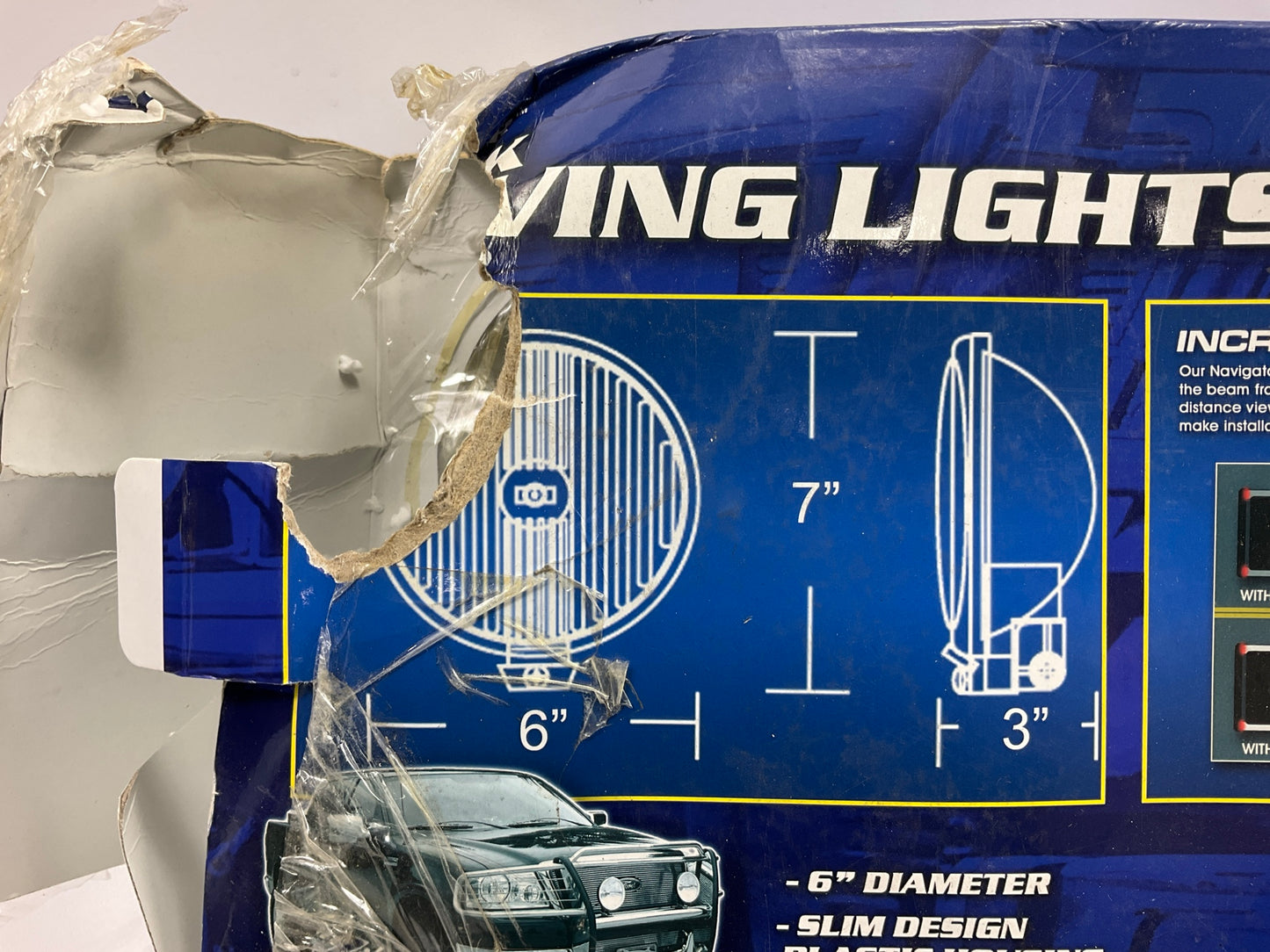 OPEN / DAMAGED BOX - Pilot NV331 Utility Driving Light Lamp Kit, White Beam, 55W