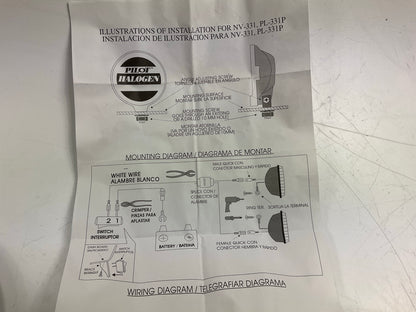 OPEN / DAMAGED BOX - Pilot NV331 Utility Driving Light Lamp Kit, White Beam, 55W