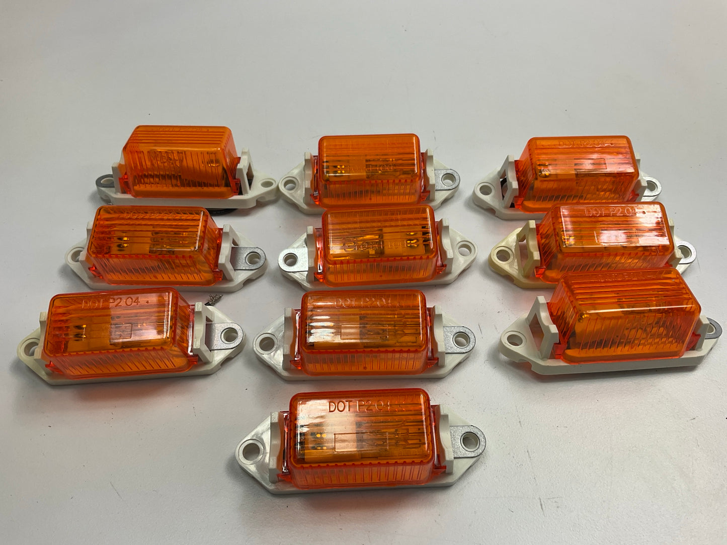 (10) Pack - Pilot NV5001A Amber Side Marker Clearance Light Lamps - 3-1/8'' X 1''