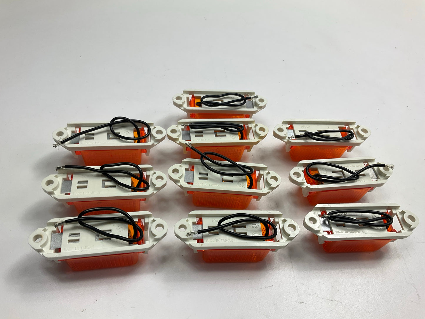 (10) Pack - Pilot NV5001A Amber Side Marker Clearance Light Lamps - 3-1/8'' X 1''