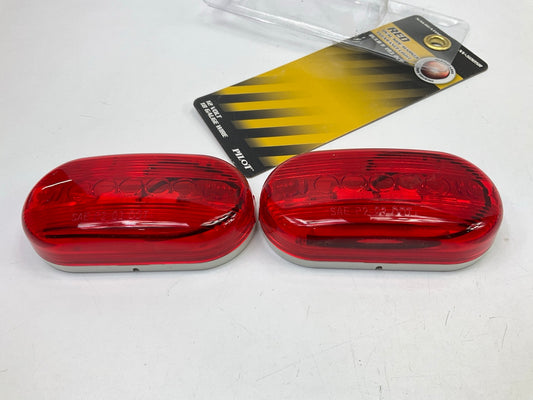 (2) Pilot NV-5005R 4'' Red Oval Surface Mount Clearance Side Marker Light