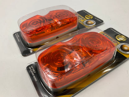 (2) Pilot NV-5006A 4'' Amber Oval Surface Mount Side Marker Light