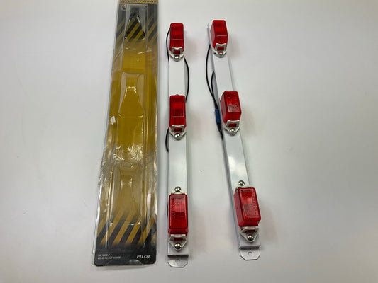 (2) Pilot NV-5007R 16'' Red Trailer Light Bars Lamps