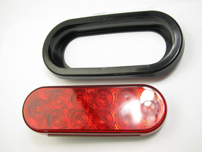 Pilot NV-5026R Red Oval Surface Mount LED Trailer Brake Light Stop Lamp W/ Wire