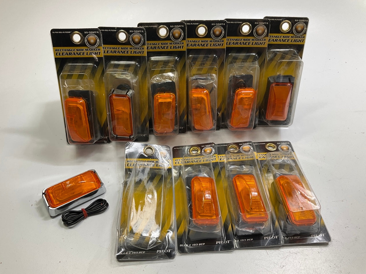 (10) Pilot NV-5027A Amber Surface Mount Clearance Side Marker Light Lamp, 2.5''