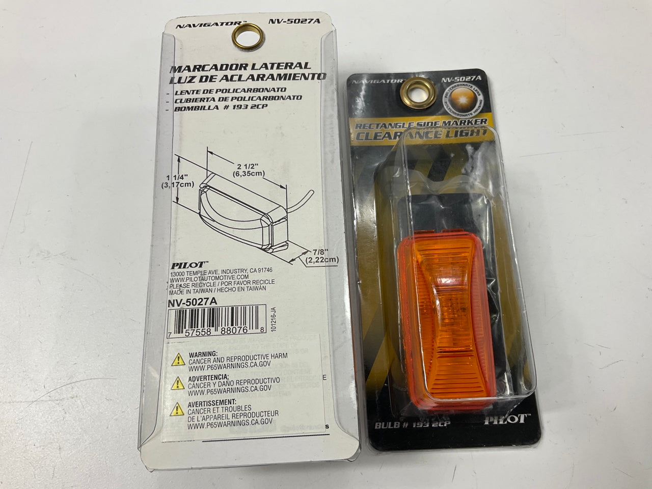(2) Pilot NV-5027A Rectangular Surface Mount Clearance Side Marker Lights Lamps