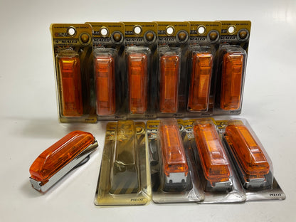 (10) Pilot NV-5055A Amber Rectangular Sealed Clearance Marker LED Light Lamp, 4''